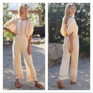 NWOT Free People One Salerno Jumpsuit in Peach Brioche Medium